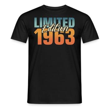 60. Geburtstag 1963 Jahrgang 60 Jahre - Männer T-Shirt - Schwarz - Vorne - AI Model Male 178 light (178cm)