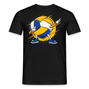 Kids Dabbing Volleyball Player Beach Volleyball - Men's T-Shirt - black - Front - AI Model Male 178 light (178cm)
