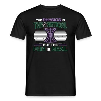 Physics is theoretical, but the fun is real - Men's T-Shirt - black - Front - AI Model Male 178 light (178cm)