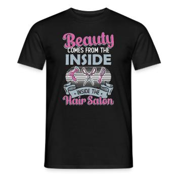 Schönheit Kommt Aus Dem Inneren Des Friseursalons - Männer T-Shirt - Schwarz - Vorne - AI Model Male 178 light (178cm)