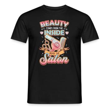 Schönheit Kommt Aus Dem Inneren Des Friseursalons - Männer T-Shirt - Schwarz - Vorne - AI Model Male 178 light (178cm)