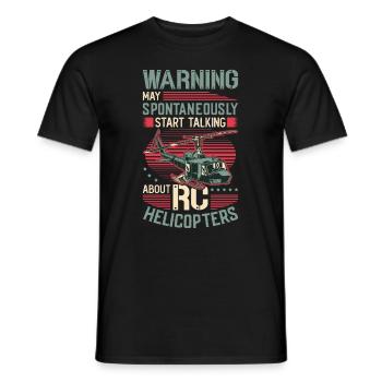 Warning, can spontaneously start talking about rc. - Men's T-Shirt - black - Front - AI Model Male 178 light (178cm)