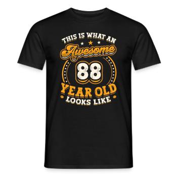This is what a great 88-year-old looks like. - Men's T-Shirt - black - Front - AI Model Male 178 light (178cm)