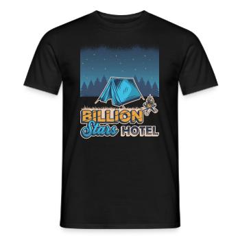 Billion Stars Hotel, Outdoor Camping. - Männer T-Shirt - Schwarz - Vorne - AI Model Male 178 light (178cm)