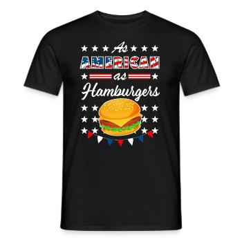 As American As Hamburgers 4th of July USA - Männer T-Shirt - Schwarz - Vorne - AI Model Male 178 light (178cm)