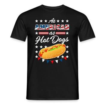 As American As Hot Dogs 4th of July USA - T-shirt homme - noir - Devant - AI Model Male 178 light (178cm)