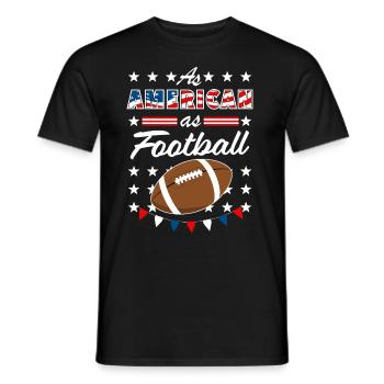 As American As Football 4th of July USA - Männer T-Shirt - Schwarz - Vorne - AI Model Male 178 light (178cm)