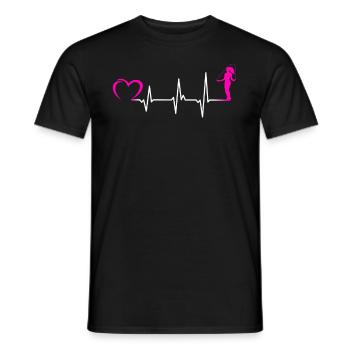 Heartbeat Jumping Rope Women - Men's T-Shirt - black - Front - AI Model Male 178 light (178cm)