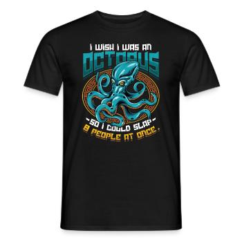 Slap 8 Menschen Auf Einmal Octopi Funny Octopus - Männer T-Shirt - Schwarz - Vorne - AI Model Male 178 light (178cm)