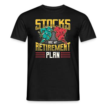 Aktien Sind Mein Ruhestandsplan - Männer T-Shirt - Schwarz - Vorne - AI Model Male 178 light (178cm)