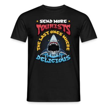 Schicken Sie Mehr Touristen - Männer T-Shirt - Schwarz - Vorne - AI Model Male 178 light (178cm)