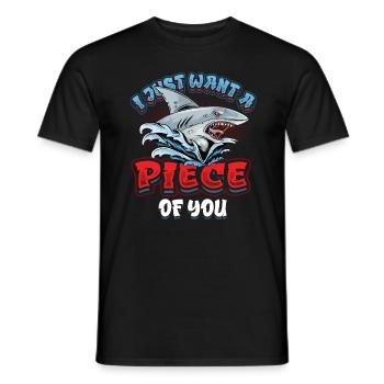 Je veux juste un morceau de toi, requin - T-shirt homme - noir - Devant - AI Model Male 178 light (178cm)