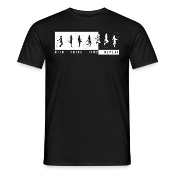 Fitness Roping - Jumping rope for women - Men's T-Shirt - black - Front - AI Model Male 178 light (178cm)