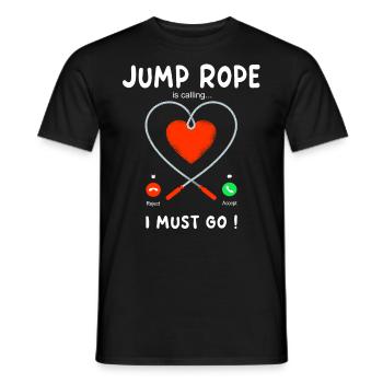 Jump Rope Calling - Seilspringen - Men's T-Shirt - black - Front - AI Model Male 178 light (178cm)