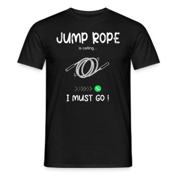 Jump Rope Calling - Seilspringen - Men's T-Shirt - black - Front - AI Model Male 178 light (178cm)
