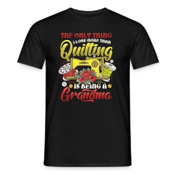 Coudre Quilter Grand-mère Quilting - T-shirt homme - noir - Devant - AI Model Male 178 light (178cm)