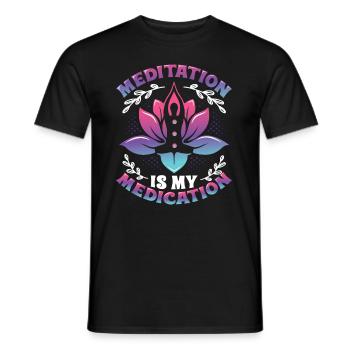 Meditation Ist Meine Medikation Kundalini Yoga - Männer T-Shirt - Schwarz - Vorne - AI Model Male 178 light (178cm)