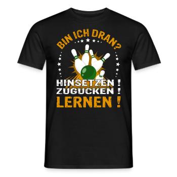 "Bin ich Dran?" Kegelspieler Kegler - Männer T-Shirt - Schwarz - Vorne - AI Model Male 178 light (178cm)