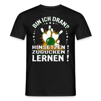 "Bin ich Dran?" Kegelspieler Kegler - Männer T-Shirt - Schwarz - Vorne - AI Model Male 178 light (178cm)