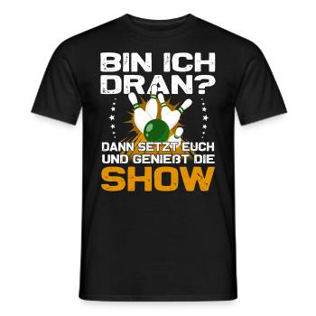 "Bin ich dran?" Kegelspieler Kegler - Männer T-Shirt - Schwarz - Vorne - AI Model Male 178 light (178cm)