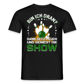 "Bin ich dran?" Kegelspieler Kegler - Männer T-Shirt - Schwarz - Vorne - AI Model Male 178 light (178cm)