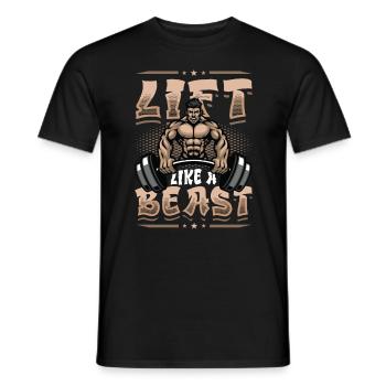 Lifting Like a Beast Weightlifting Bodybuilder - Men's T-Shirt - black - Front - AI Model Male 178 light (178cm)