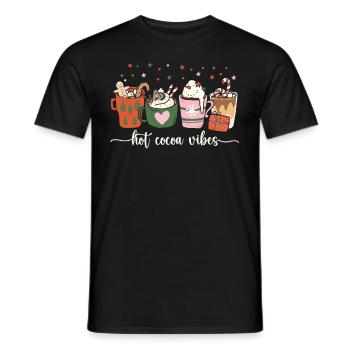 Hot Cocoa Vibes Cute Hot Chocolate Cozy Festive - Men's T-Shirt - black - Front - AI Model Male 178 light (178cm)
