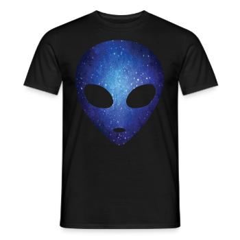 Psychedelic Alien Head Kosmische Galaxie Weltraum - Männer T-Shirt - Schwarz - Vorne - AI Model Male 178 light (178cm)
