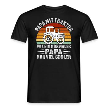 papa mit traktor Geschenk für vater bauer - Männer T-Shirt - Schwarz - Vorne - AI Model Male 178 light (178cm)