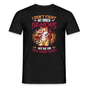 J’aime mes démons intérieurs, l’humour gothique. - T-shirt homme - noir - Devant - AI Model Male 178 light (178cm)
