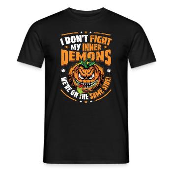 J’aime mes démons intérieurs, l’humour gothique. - T-shirt homme - noir - Devant - AI Model Male 178 light (178cm)