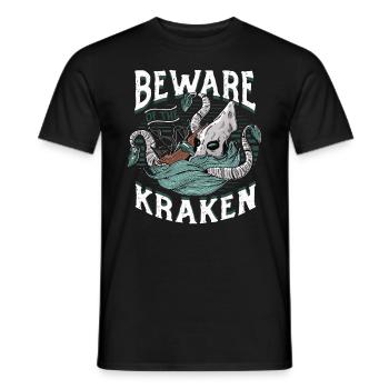 Méfiez-vous du Kraken - T-shirt homme - noir - Devant - AI Model Male 178 light (178cm)
