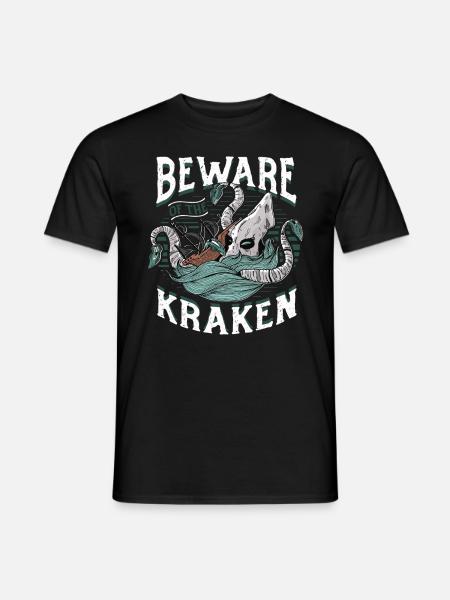 Beware of the Kraken - Men's T-Shirt - black