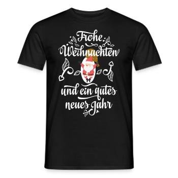 Nikolaus mit Weißem Schriftzug - Männer T-Shirt - Schwarz - Vorne - AI Model Male 178 light (178cm)