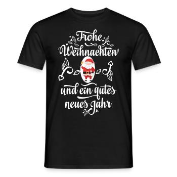 Cooler Weihnachtsmann mit Weißer Schrift - Männer T-Shirt - Schwarz - Vorne - AI Model Male 178 light (178cm)