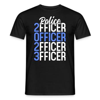 Stolzer Polizist Akademie Abschluss Thin Blue - Männer T-Shirt - Schwarz - Vorne - AI Model Male 178 light (178cm)