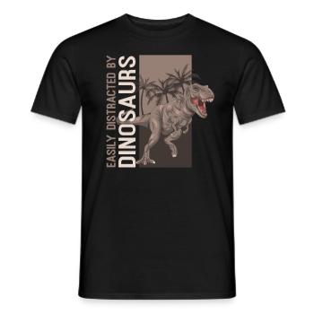 Facilement distrait par les dinosaures drôles de T-Rex - T-shirt homme - noir - Devant - AI Model Male 178 light (178cm)