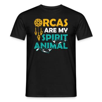 Der Orca Ist Mein Seelentier, Wal, Orca. - Männer T-Shirt - Schwarz - Vorne - AI Model Male 178 light (178cm)
