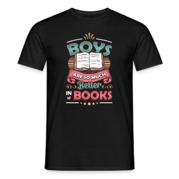 Les garçons sont tellement meilleurs pour lire des livres. - T-shirt homme - noir - Devant - AI Model Male 178 light (178cm)
