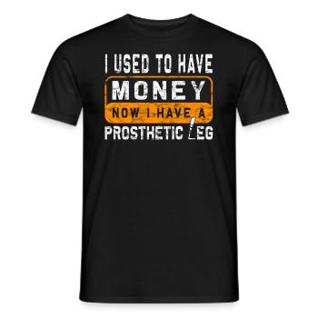 Chirurgie de prothèse d’humour amputée Amputation - T-shirt homme - noir - Devant - AI Model Male 178 light (178cm)