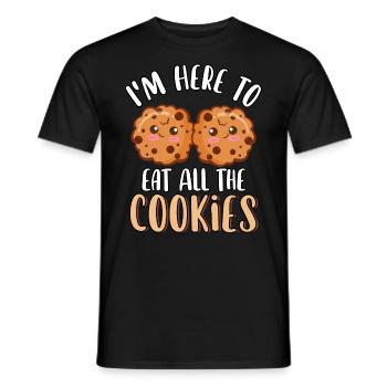 Je suis ici pour manger tous les biscuits mignons biscuits drôles - T-shirt homme - noir - Devant - AI Model Male 178 light (178cm)