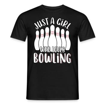 Just A Girl Who Loves Bowling Cute Women's - Men's T-Shirt - black - Front - AI Model Male 178 light (178cm)