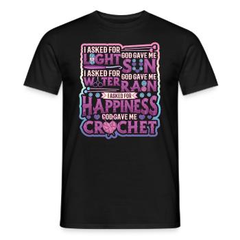 Crochet Fil chanceux - T-shirt homme - noir - Devant - AI Model Male 178 light (178cm)
