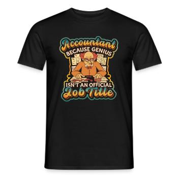 Le génie comptable n’est pas un fonctionnaire - T-shirt homme - noir - Devant - AI Model Male 178 light (178cm)