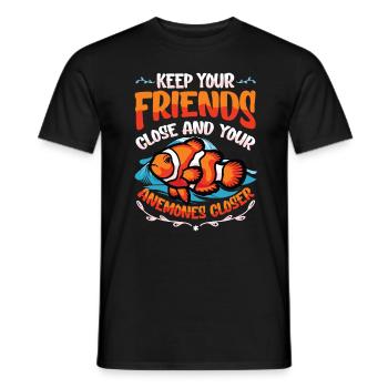 Drôle de jeu de mots anémones poisson-clown - T-shirt homme - noir - Devant - AI Model Male 178 light (178cm)