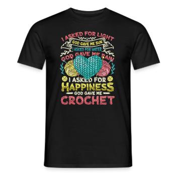 Crochet Fil chanceux - T-shirt homme - noir - Devant - AI Model Male 178 light (178cm)