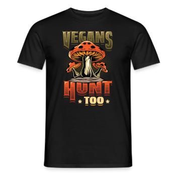 Veganer Jagen Zu Pilzjagd - Männer T-Shirt - Schwarz - Vorne - AI Model Male 178 light (178cm)