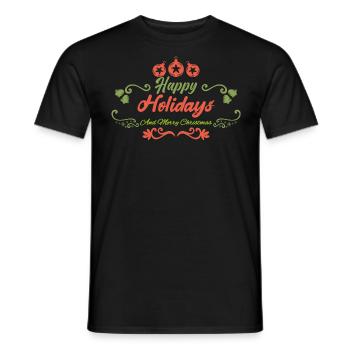 Frohe Weihnachten, frohe Feiertage 2023.Weihnachtsgeschenk. - Männer T-Shirt - Schwarz - Vorne - AI Model Male 178 light (178cm)