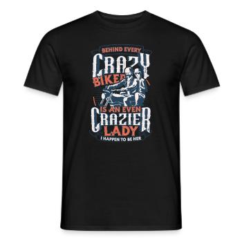 Hinter Jedem Verrückten Biker Steckt Eine Frau - Männer T-Shirt - Schwarz - Vorne - AI Model Male 178 light (178cm)