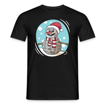 Garn Schneemann Nähen Stricken Häkeln - Männer T-Shirt - Schwarz - Vorne - AI Model Male 178 light (178cm)